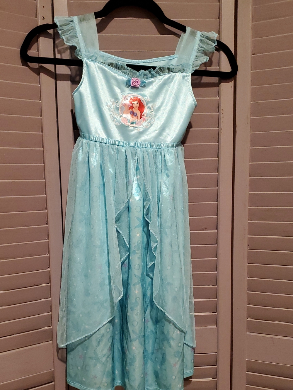 Disney's Princess Ariel Long Light Blue Girls Costume Dress Size 6